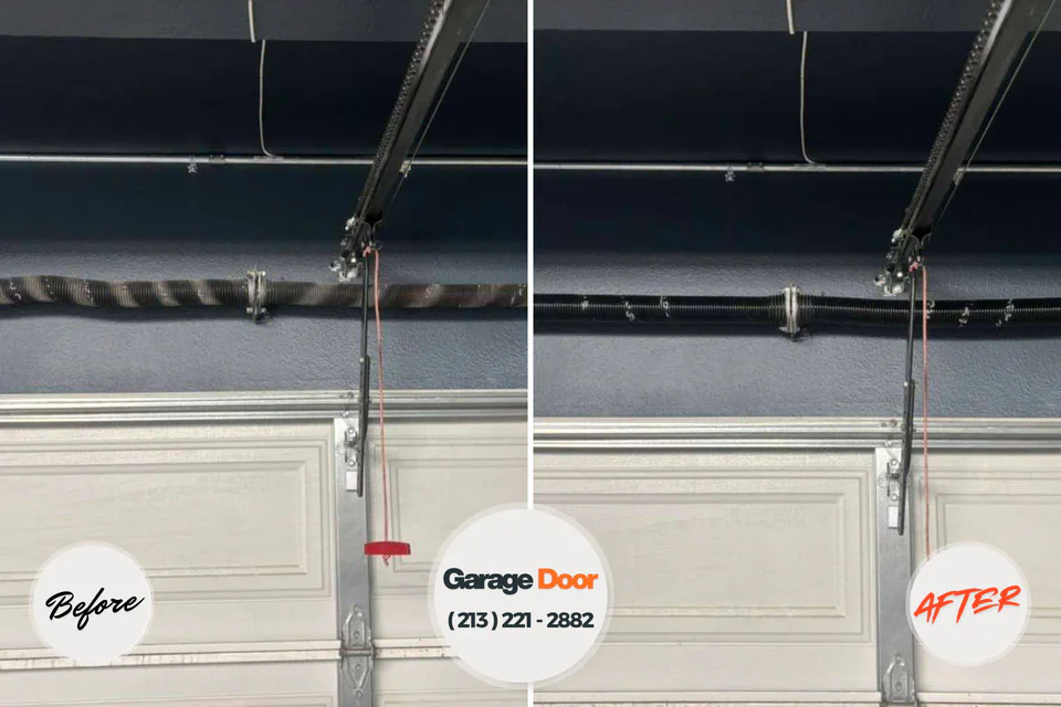 Before and after: garage door repair Kings Park West, VA